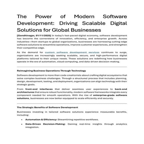 Building Smarter Solutions: The Power of Software Development in Business