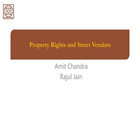 Property Rights of Street Vendors