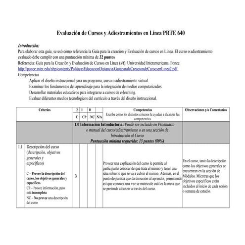 PRTE 640 Rúbrica Proyecto Final VCotto