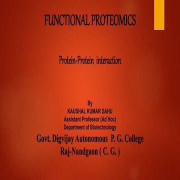 Protein protein interaction, functional proteomics