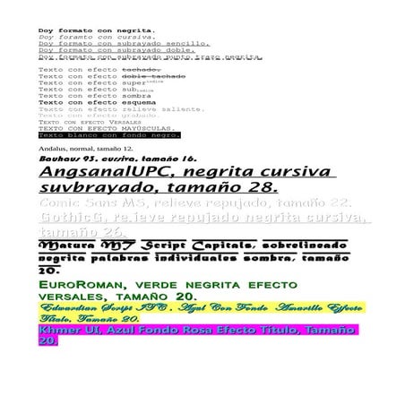 Prática 1 formato del caracter