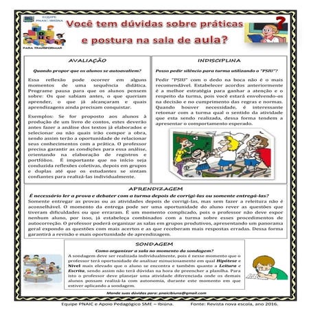 Práticas e posturas na sala de aula