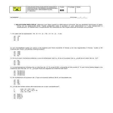 Prueba raices diagnostico II Medio