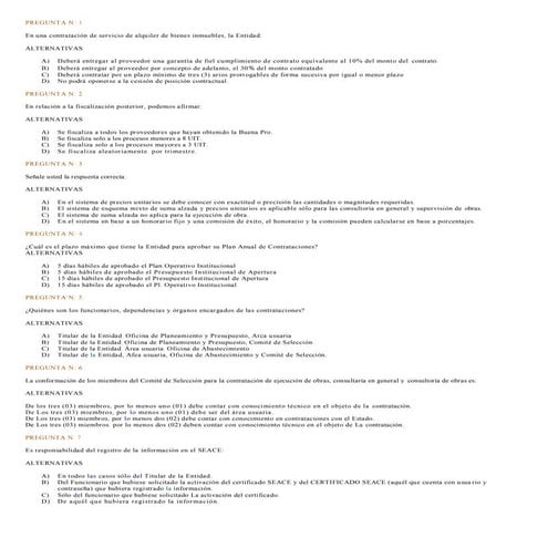 Balotario ley de contrataciones del estado - 2017-III