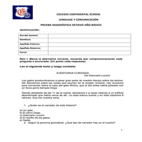 Pruebaadmision octavo