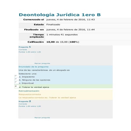 Prueba cuarta parcial de deontologia