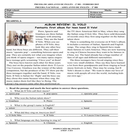 Prueba de adelanto 2 bd   26-2-2015