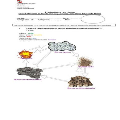 Hoja De Trabajo Con Preguntas Sobre El Ciclo De Las Rocas Página 4