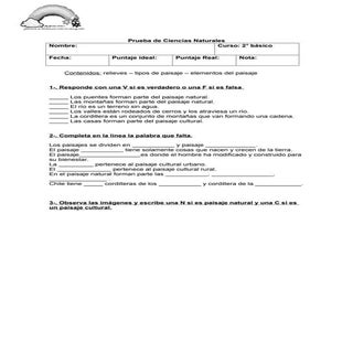 Prueba de ciencias naturales segund...