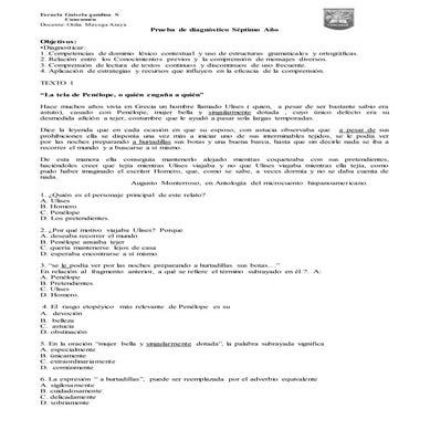 Prueba de diagnóstico séptimo