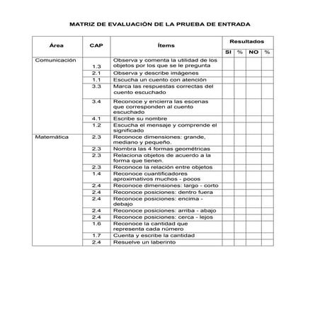Prueba de entrada   4 años