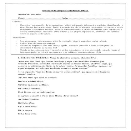 Prueba del libro la odisea