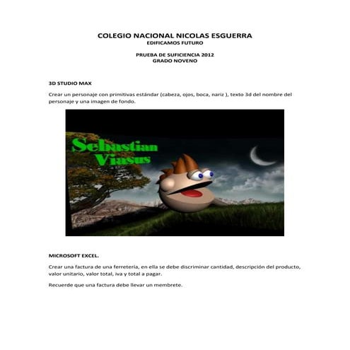 Prueba de suficiencia noveno 2012