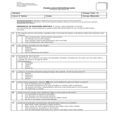 Prueba el terror del 6º b