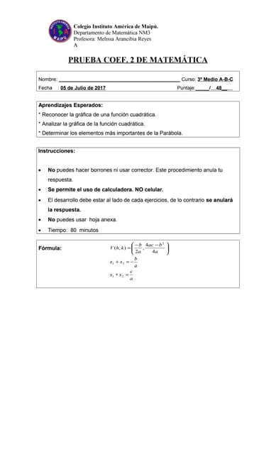 51275665 prueba-diagnostica-para-primer-ano-de-bachillerato m ate