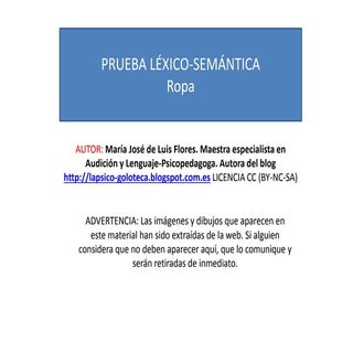 Prueba léxico   semántica ropa