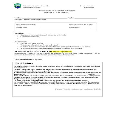 Prueba mitos y leyendas