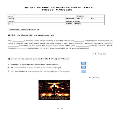 Prueba Nacional De Adelanto De 2 Do Bd