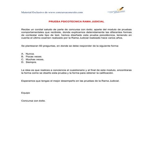 Prueba psicotecnica rama judicial