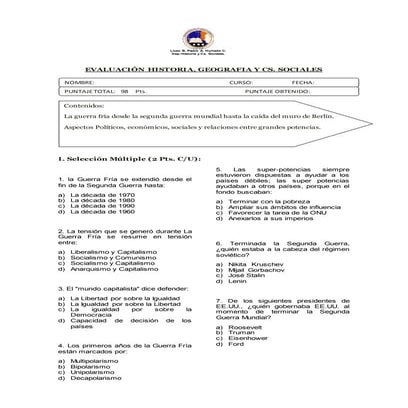 Prueba psu guerra fria