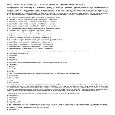 Prueba saber 7 . adaptaciones