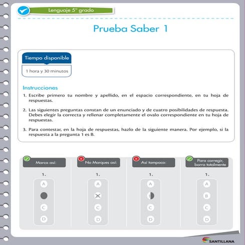 Prueba saber santillana