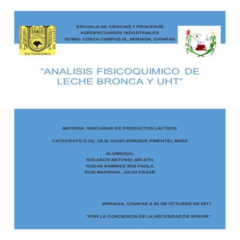 Practica #1 Pruebas de plataforma en la leche 