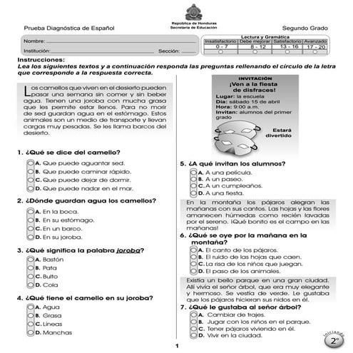 Pruebas diagnosticas español 2º-11º grados_2011