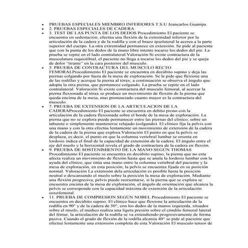 Pruebas especiales en fisioterapia