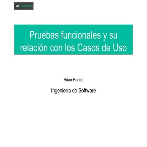 Pruebas funcionales de Software