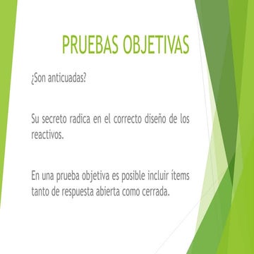 Pruebas objetivas evaluacion