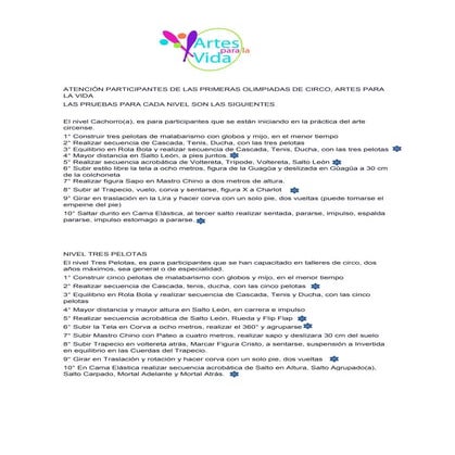 Pruebas para olimpiadas de circo