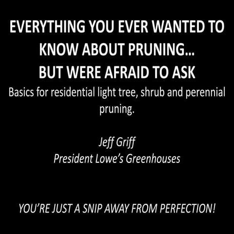 Everything you ever wanted to know about pruning trees, shrubs and perennials...