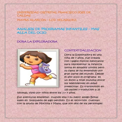 Prupuesta pedagogica a partir del programa infantil