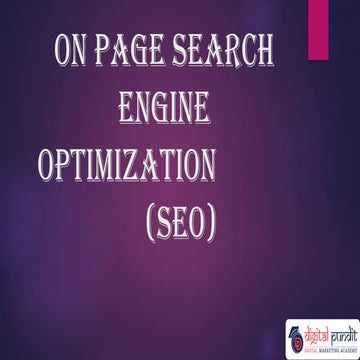 SEARCH ENGINE OPTIMISATION OVERVIEW BY DIGITAL PUNDIT