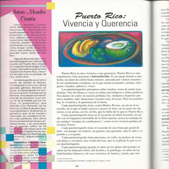 Puerto Rico: vivencia y querencia de Arturo Morales Carrion