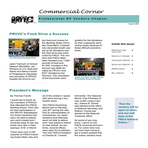 PRVVC Newsletter - Aug. 09