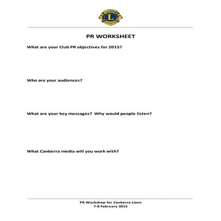 PR Worksheet