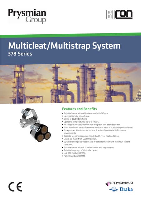 Prysmian Multicleats 316 Stainless Steel Cable Cleats - 378 Series