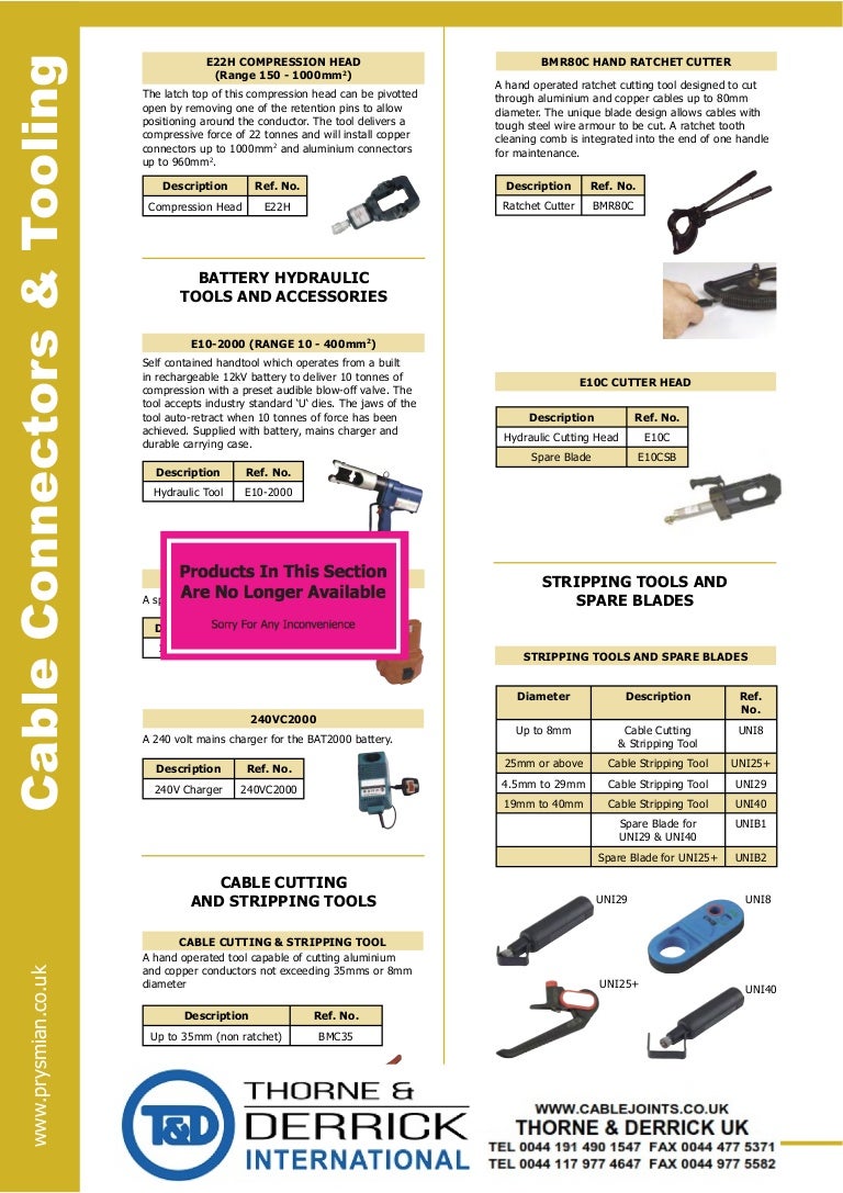 Prysmian UNI25+ Cable Sheath Removal & Stripping Tools 25mm
