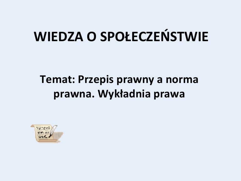 Przepis Prawny A Norma Prawna