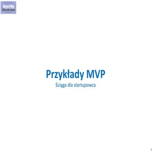Przykłady MVP (Minimum Viable Product)
