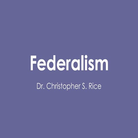 Ps 101 Federalism