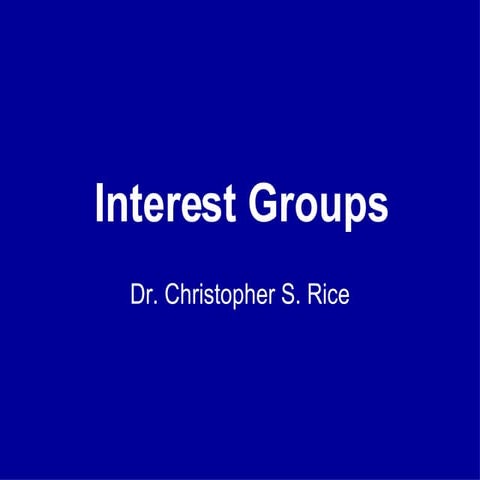 PS 101 Interest Groups