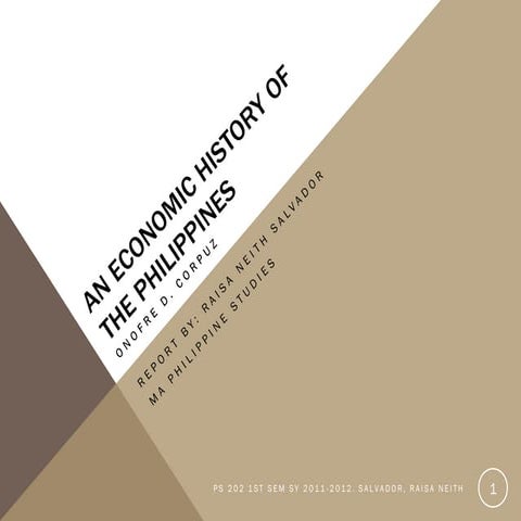PS 202:  An  Economic  History Of The  Philippines