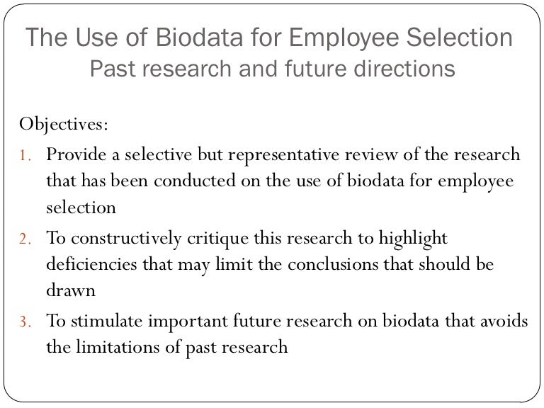 types of biodata