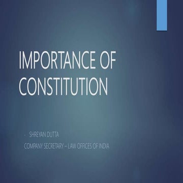 Importance of constitution