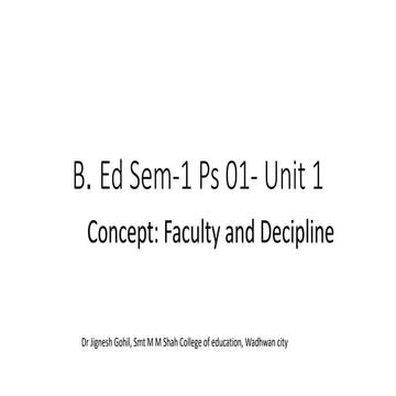 Concept: Faculty and Decipline 