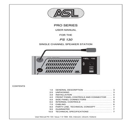 ASL Intercom PS 130