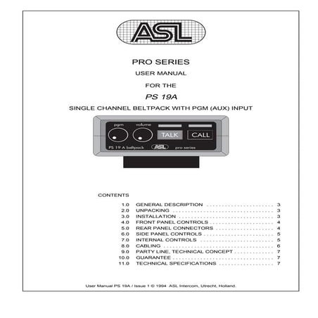 ASL Intercom PS19A